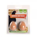 Blister mit 2 Gummi Nest-Eier Braun oder Weiß 56 mm...